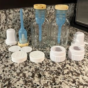 2- 4oz Glass Dr. Browns Bottles